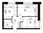 Продам 2-кімнатну квартиру, ЖК Білий Шоколад. City Lake, 46 м², без ремонту