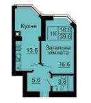 Продам 1-кімнатну квартиру, ЖК Sofia Nova, 40.40 м², без ремонту
