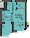 Продам 1-кімнатну квартиру, ЖК Sofia Nova, 40.40 м², без внутрішніх робіт