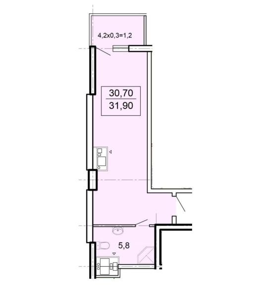 Продам 1-кімнатну квартиру в новобудові, ЖК&nbsp;«Акрополь»