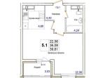 Продам 1-кімнатну квартиру, ЖК Одеський бульвар, 40 м², без внутрішніх робіт