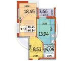Продам 1-кімнатну квартиру в новобудові, ЖК Відрада, 46.84 м², без оздоблювальних робіт
