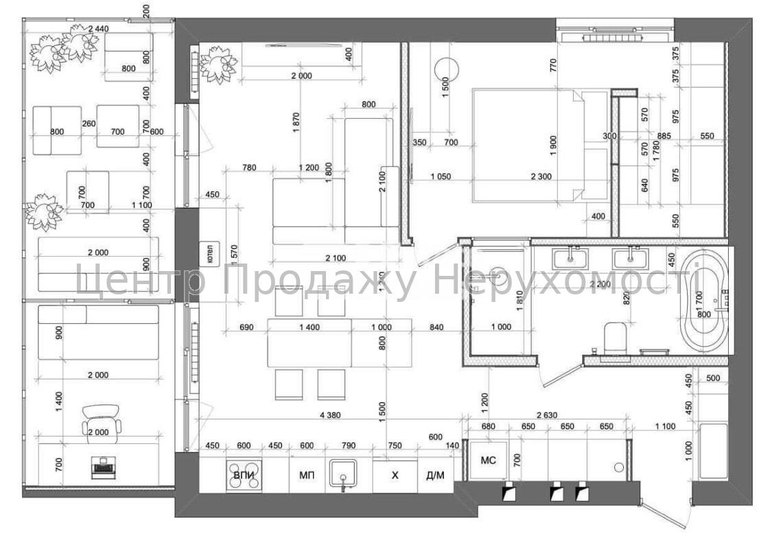 Фото Квартира (69 м.кв.) + террасf (20 м.кв.) в ЖК Клеменова Дача10