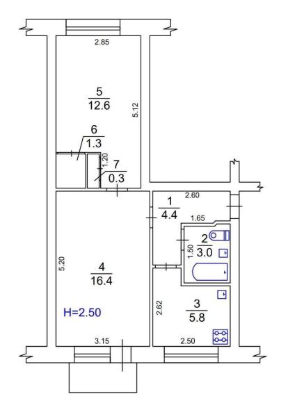 2 room flat for sale