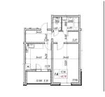 Продам 1-кімнатну квартиру, 48.78 м², частковий ремонт