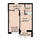 Продам 1-кімнатну квартиру, ЖК&nbsp;Авеню&nbsp;42, 41 м², без внутрішніх робіт