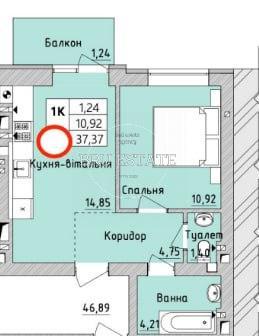 Продам 1-комнатную квартиру