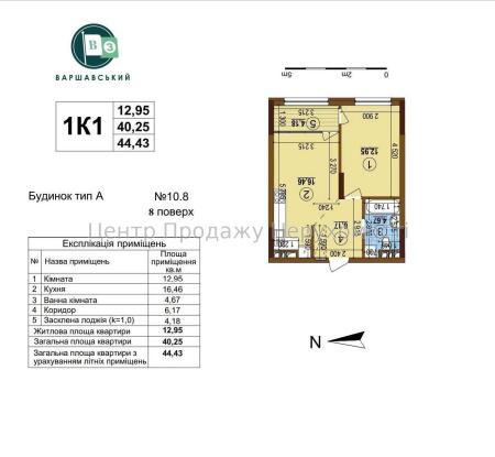 Продам 1-кімнатну квартиру, ЖК&nbsp;Варшавський&nbsp;3