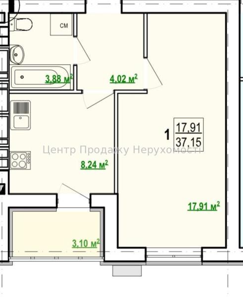 Продам 1-кімнатну квартиру, ЖК&nbsp;«Гідропарк»