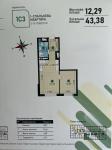 Продам 1-кімнатну квартиру, 43.40 м², без внутрішніх робіт